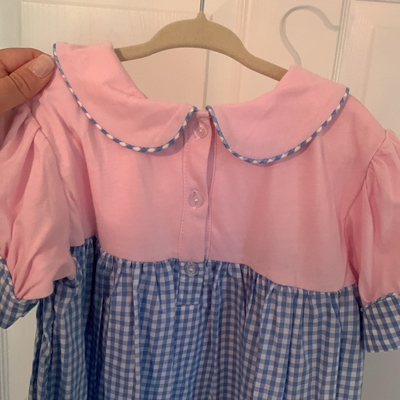 Blue Gingham Dress with Collar - Picture 3 of 3